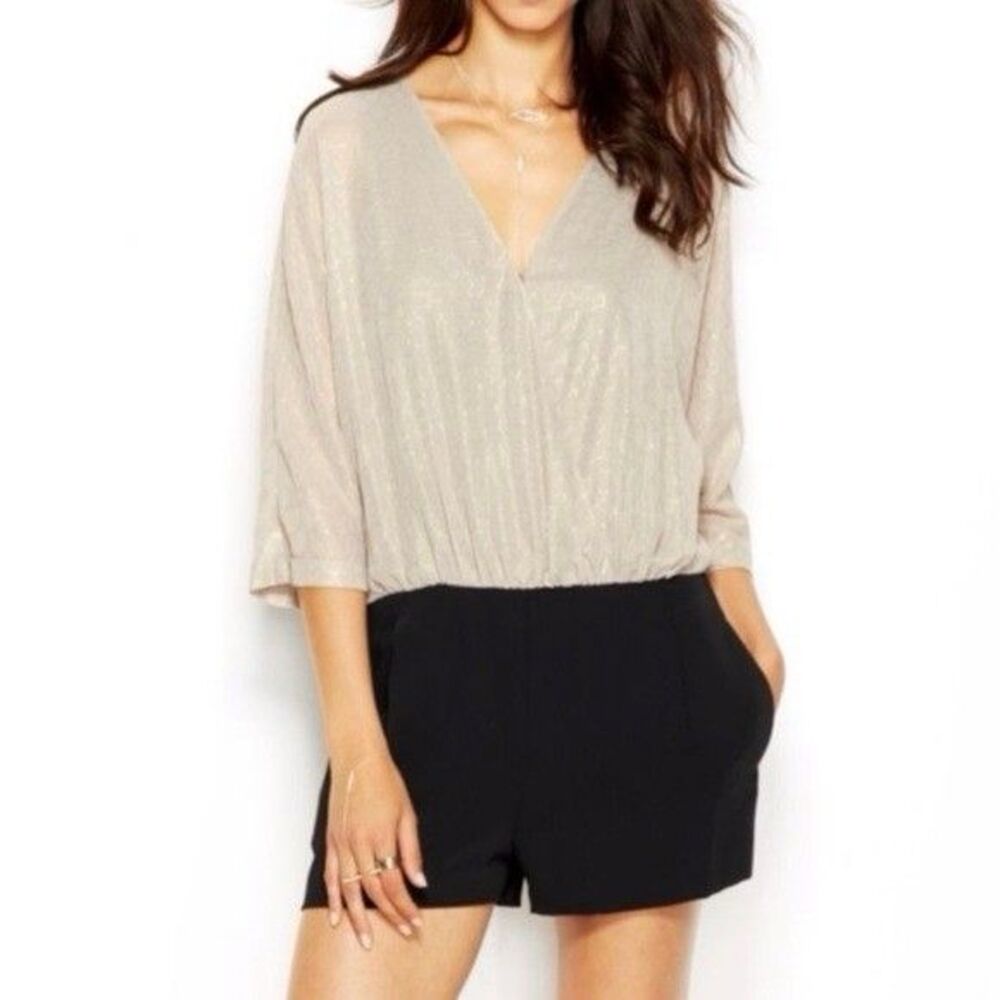 Rachel Rachel Roy At Ease Shorts V-neck Romper Size Medium